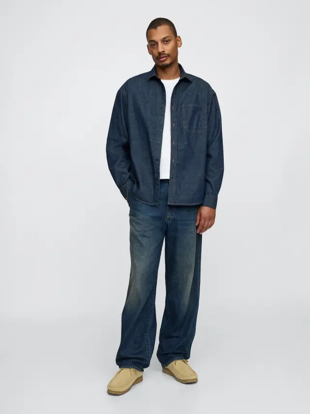 Μπλε UltraSoft Baggy Carpenter Τζιν Παντελόνι Dark rinse