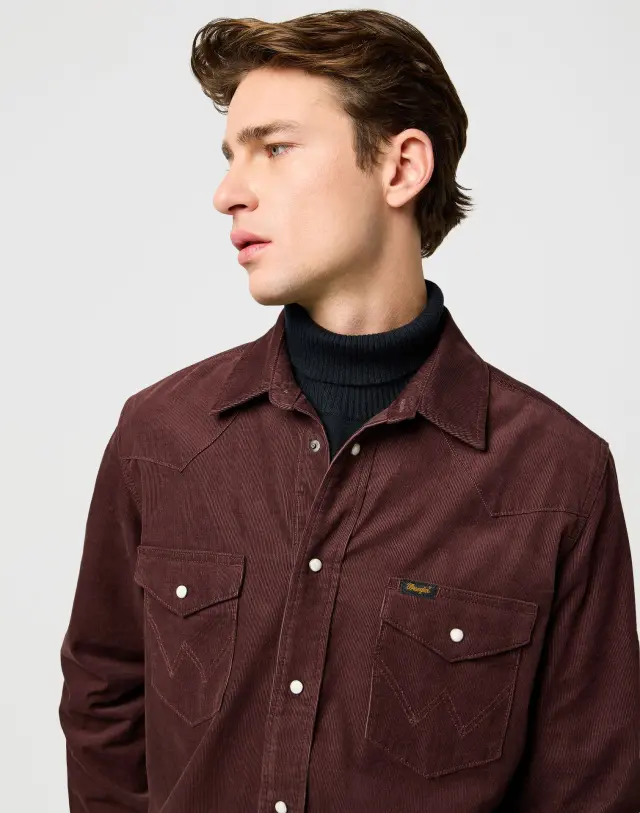 Wrangler Ανδρικό Πουκάμισο Κοτλέ 112371428 – Mahogany - 3XL 3