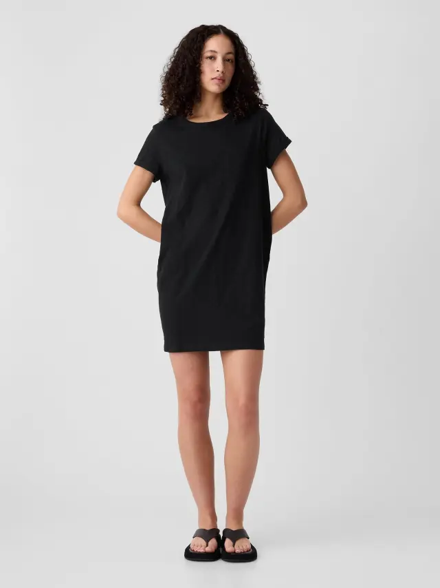 Μαύρο Pocket T-Shirt Φόρεμα black - XS
