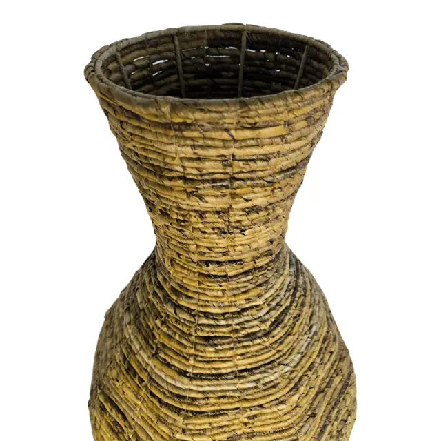 Διακοσμητικό βάζο Lerpon Inart banana rope σε φυσική απόχρωση Φ40x100εκ 2