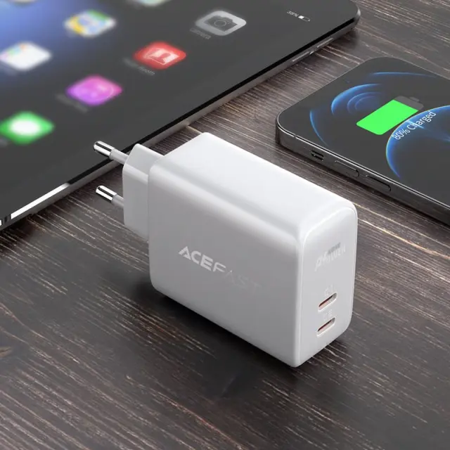 Φορτιστής Ταξιδίου Acefast A9 Fast Charging USB-C QC3.0 / QC2.0 PD40W Λευκός 3