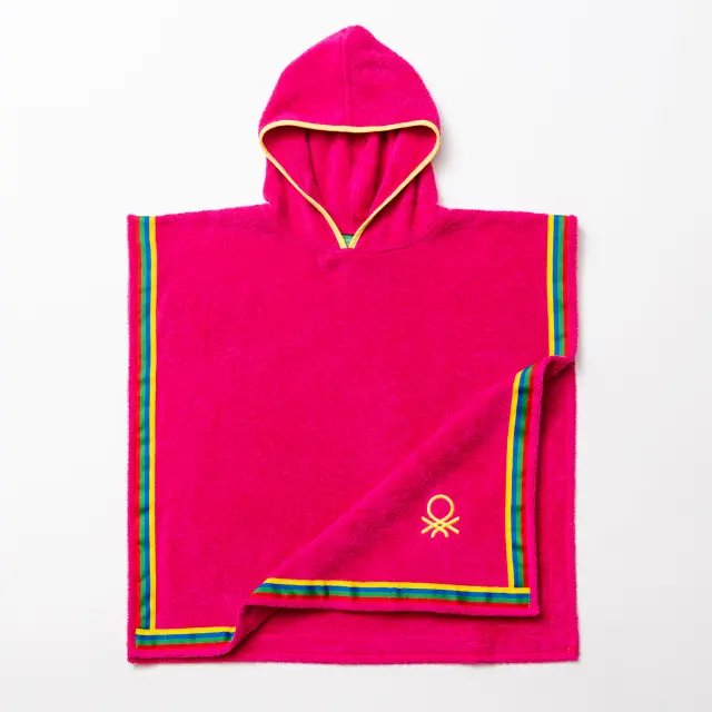 Benetton Kids Μπουρνούζι Poncho Pink