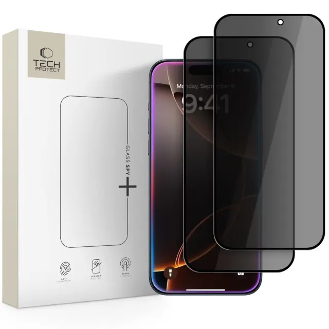 Tech-protect Glass Spy+ 2-pack Iphone 16 Pro / 17 / 17 Pro Privacy