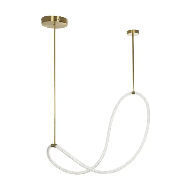 LED Κρεμαστό Φωτιστικό Οροφής GLOW 34Watt CCT με Χειριστήριο σε Χρυσό Πλατίνα και Λευκό Νήμα KLV-101-0156 3