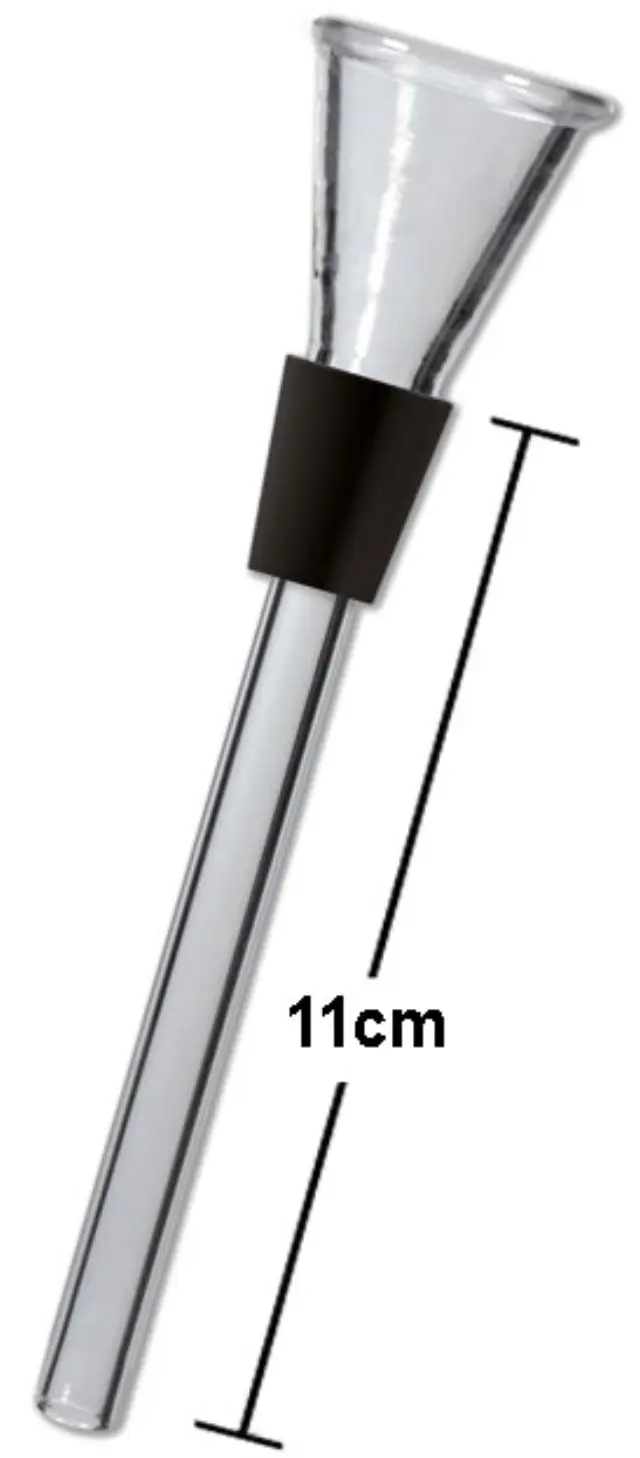 Ανταλλακτικό γυάλινο πιπάκι για Bong (Chillum) με Φλάντζα - SG:14.5mm - Μήκος: 11cm | Δέχεται Σίτες
