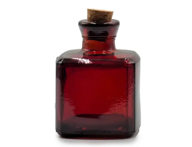 Διακοσμητικό Μπουκάλι με πώμα Glass Drops Cuadrada (5322DB738) Aπό 100% ανακυκλωμένο γυαλί, Xωρητικότητας 200ml, Διαστάσεων Ø 7 x Υ 10 cm, Τerracotta 5322DB738 2