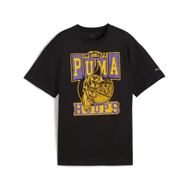 T-shirt με τύπωμα λογότυπου, για μπάσκετ Μαύρο 630814-01 - 15-16 χρονών 2