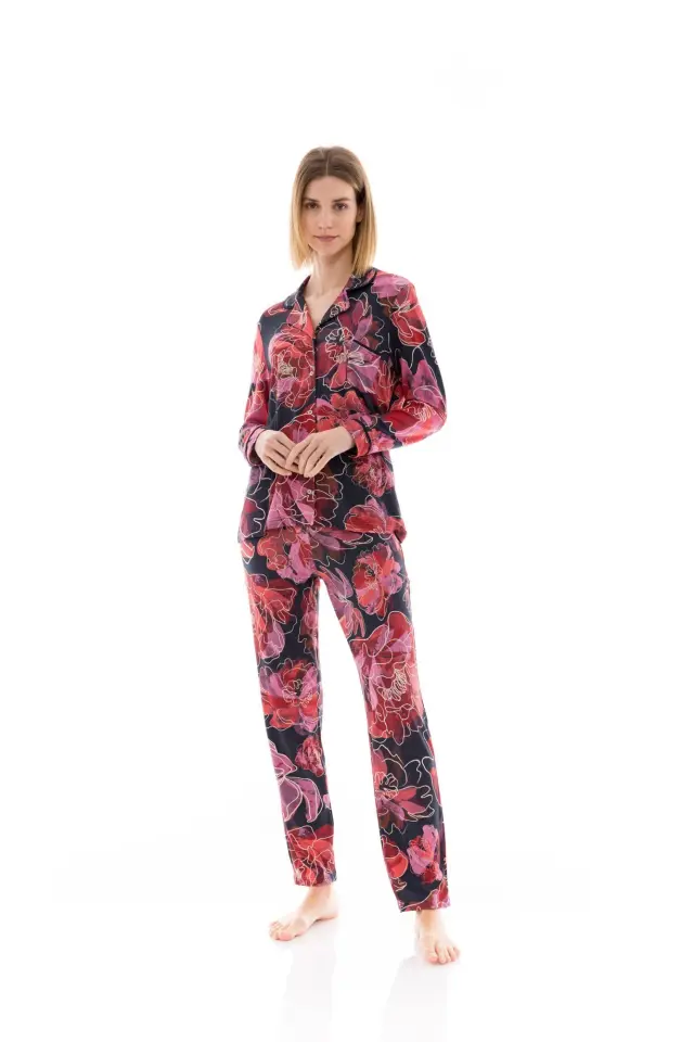 W1364 - Type - PYJAMA BUTTONED MAGENTA FLOWER 3