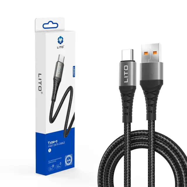 Lito® - LD22T Καλώδιο Φόρτισης USB-A σε USB-C 2m/ Black.