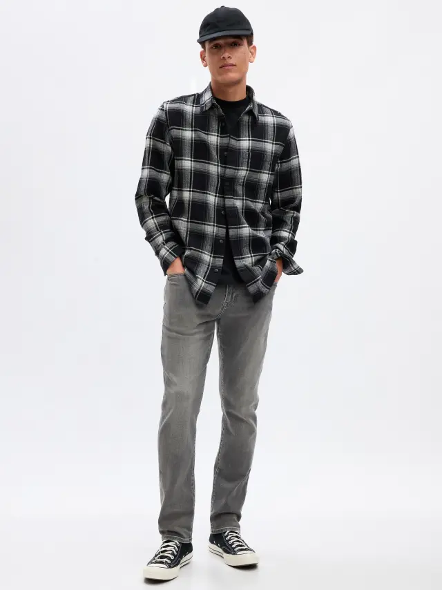 Γκρι Slim Soft Denim Παντελόνι grey wash