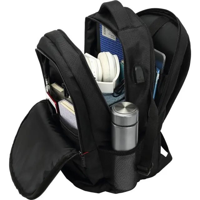 Τσάντα Yenkee YBB 1502 15.6" 20L με 3 Θήκες Αποθήκευσης και Θύρα για Powerbank (46x31x17 cm) Μαύρη 2