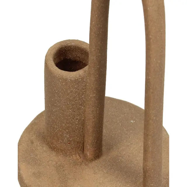 Κηροπήγιο Καφέ Κεραμικό 9x9x10.5cm 3