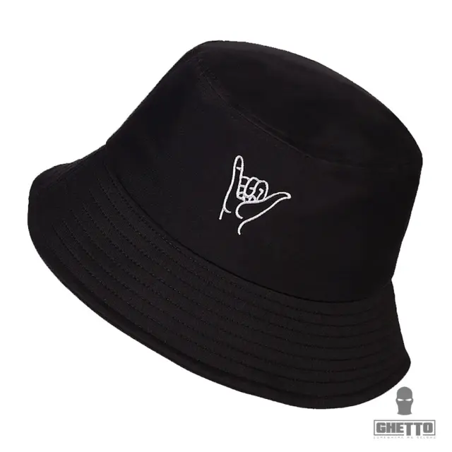Ghetto Fashion Summer Hat Finger Embroidery Black