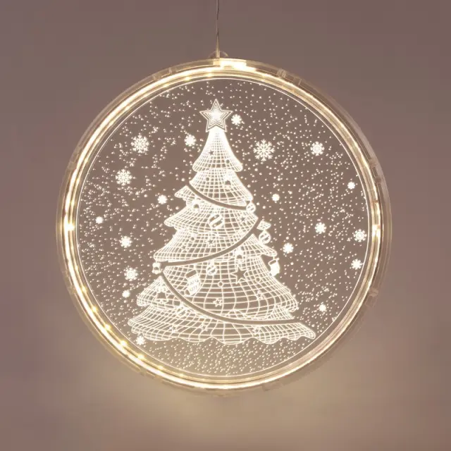 AcaLight Offer 3D ΧΡΙΣΤΟΥΓΕΝΝΙΑΤΙΚΟ ΔΕΝΤΡΟ ΑΚΡΥΛΙΚΟ 24 LED ΣΕ ΣΕΙΡΑ ΣΤΑΘΕΡΑ ΘΕΡΜΟ ΛΕΥΚΟ USB ΜΕ ΚΑΛΩΔΙΟ IP20 210X216mm