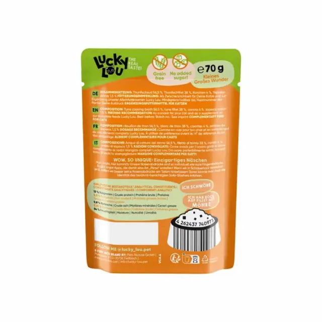 Lucky Lou ExtraFood Φιλέτο Τόνου με Καρότο (Σε Ζωμό) Φακελάκι 70gr 3