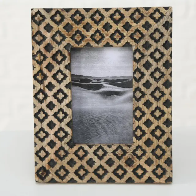 Κορνίζα 15x10 Σκούρο Καφέ Ξύλο 26x20cm