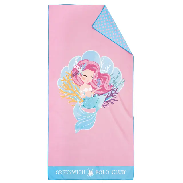 Πετσέτα Θαλάσσης 70x140 280gsm Greenwich Polo Club 4041 Pink-Light Blue 100% Microfiber