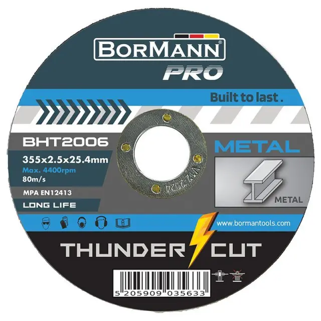 Bormann Pro BHT2006-10 – Δίσκος κοπής 10τεμ “THUNDER-CUT” Σιδήρου Φ355x2.5x25.4mm (035633)
