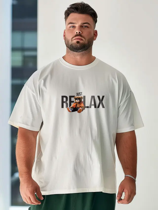 T-shirt Noshame® Λευκό με τύπωμα - P122443 - 3XL