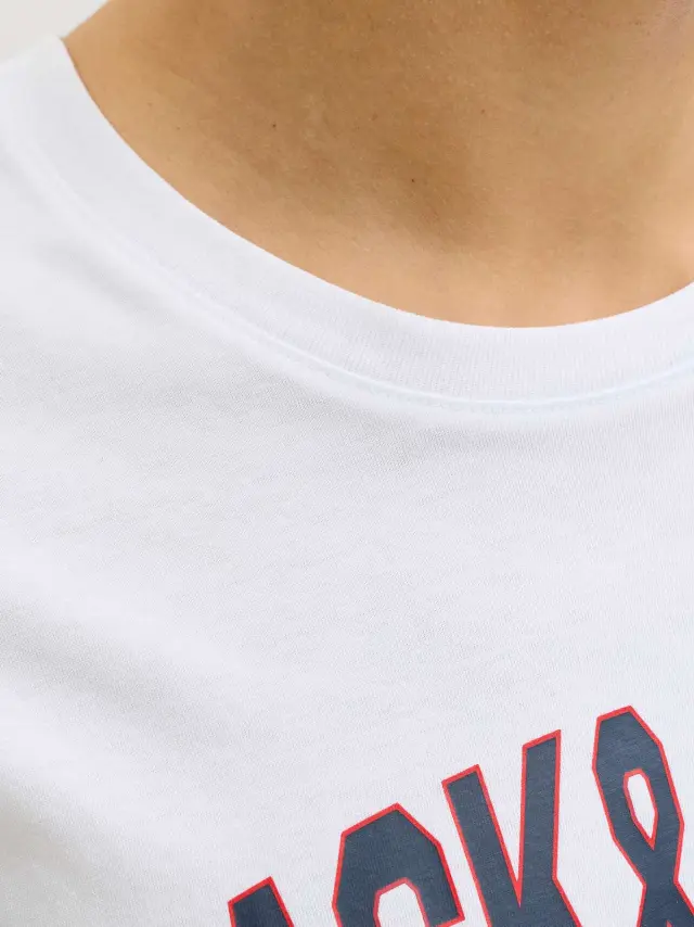 JJELOGO TEE SS O-NECK 2 COL SS26 SN Bright White 2