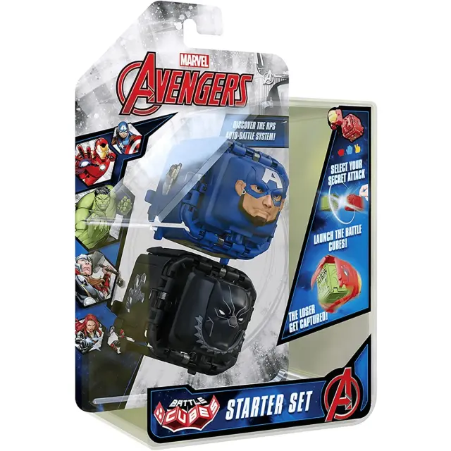 bot-i Marvel Avengers Battle Cubes 2-pack, Captain America VS Black Panther 2 Cubes and 6 Tokens 37204