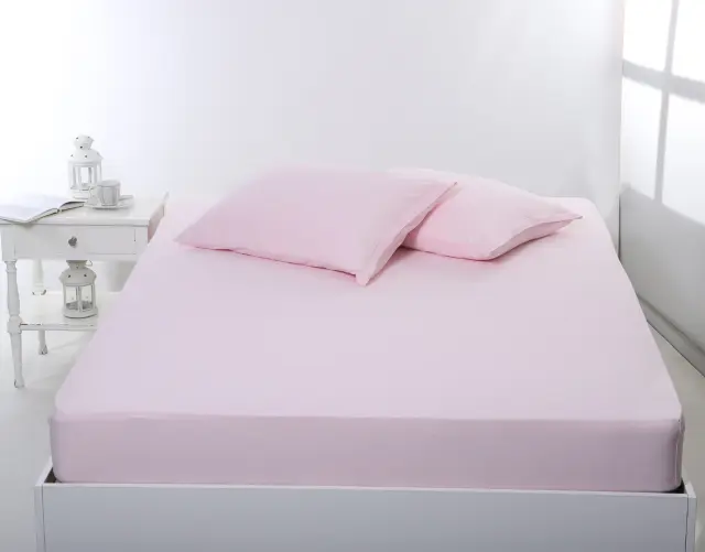 Σεντόνι με λάστιχο jersey (180cm x 200cm + 35cm) pink - -