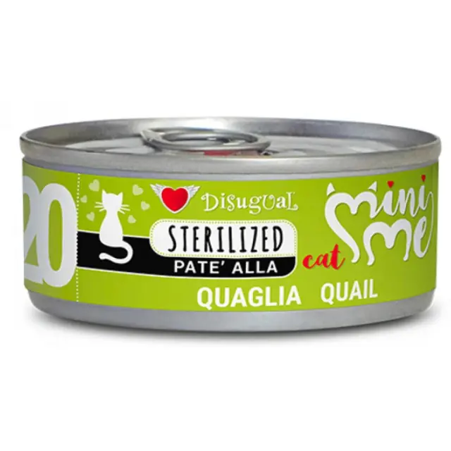Υγρή Τροφή Disugual Mini Me Cat - Sterilized 20 Quail Pate Με Ορτύκι 85gr