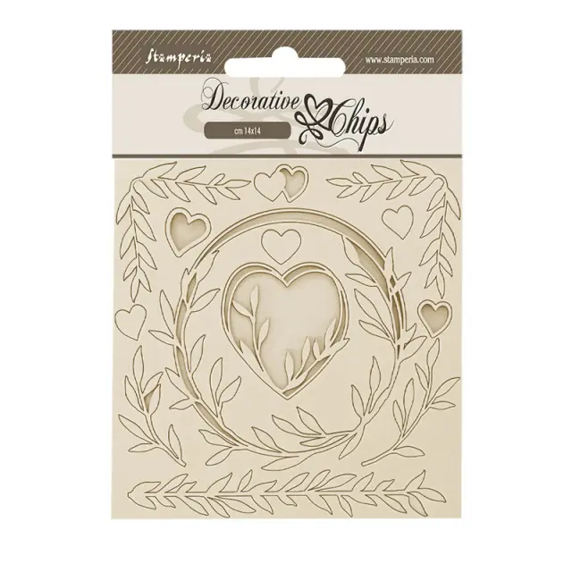 Chipboard Stamperia 14x14cm, Romance Forever, Heart