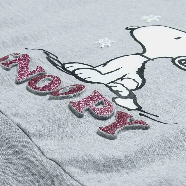 Μπλούζα φούτερ Snoopy με ανάγλυφα glitter στοιχεία 3