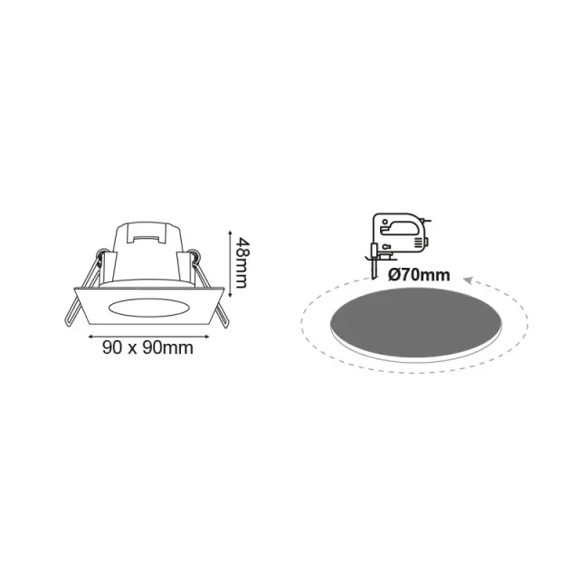 LED ΣΠΟΤ ΛΕΥΚΟ ΤΕΤΡΑΓΩΝΟ 230V AC 5W 4.000K 410LM 120° IP65 Ra80 / VERA540SWN 2