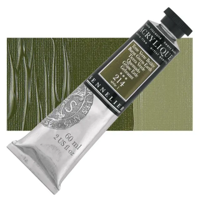 Ακρυλικό Sennelier Extra Fine - 214 Burnt Green Earth S1 - 60ml