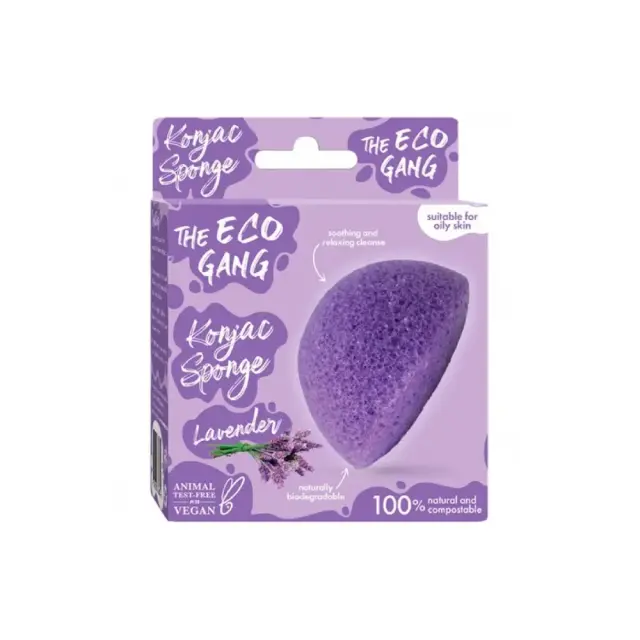 The Eco Gang Konjac Sponge Lavender Σφουγγάρι Προσώπου, 1τμχ