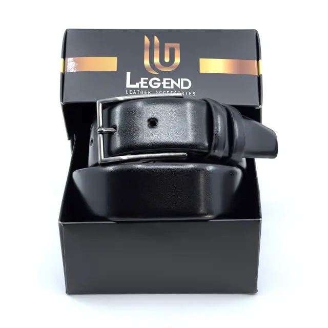 Μαύρη Κλασική Ζώνη P.U. Leather 3,5 cm 2
