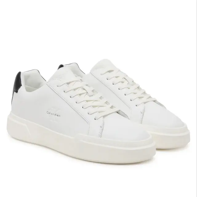 Calvin Klein - Ανδρικά Sneakers Chunky Cupsole Laceup Lth YM0YM01344-06X Λευκό - 43 2