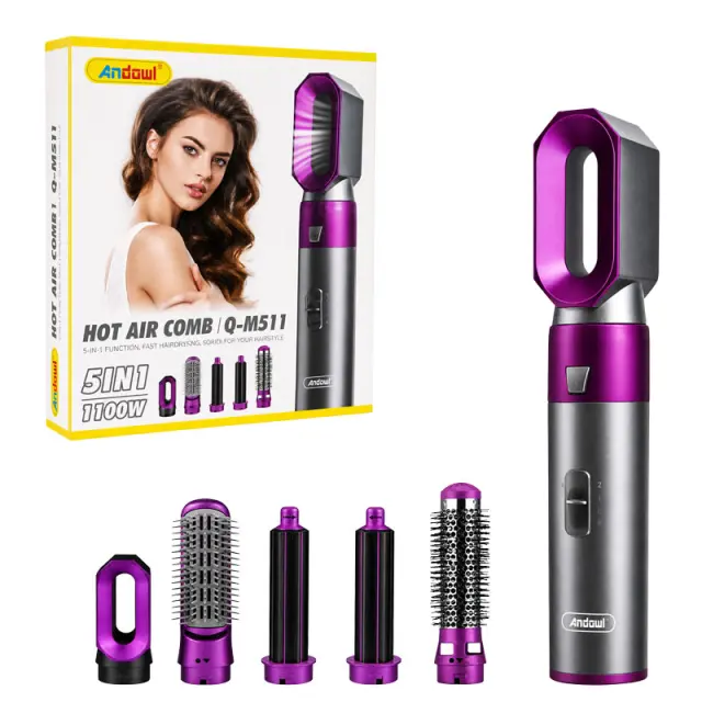 Andowl Πιστολάκι Μαλλιών 5 σε 1 με Αξεσουάρ Styling 1100W Q-M511 - Hot Air Hair Styler with Attachments 0751169