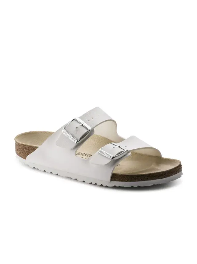 Birkenstock Πέδιλα Unisex Birko-Flor(ανθεκτικό υλικό της Birkenstock-επιτρέπει την επαφή με το νερό) Άσπρο BIR/ARIZONA 051733 WEISS 2