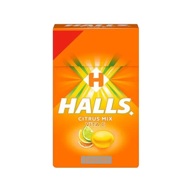 Halls Καραμέλες Vita-C με Γεύση Mix Φρούτων Χωρίς Προσθήκη Ζάχαρης 28gr