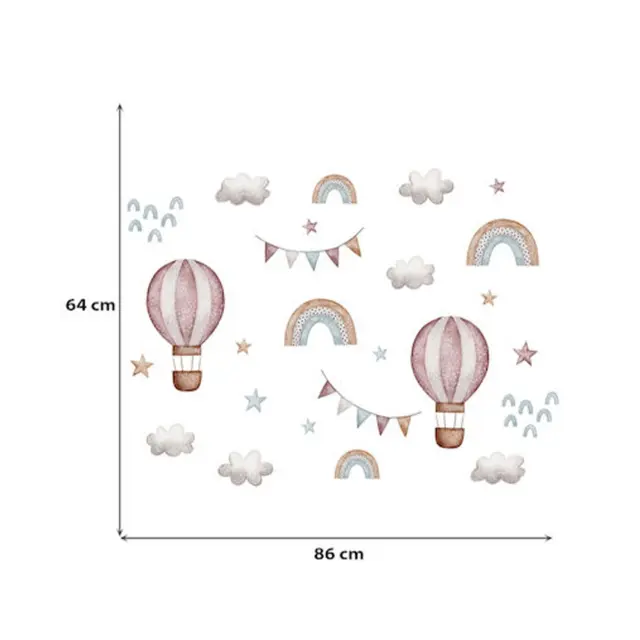 Sipo Αυτοκόλλητο Τοίχου Παιδικού Δωματίου Balloons 5904717761139