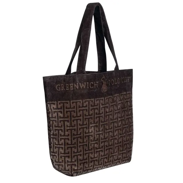 Τσάντα Θαλάσσης 55x40 Greenwich Polo Club 4004 Brown 100% βαμβακερό 2