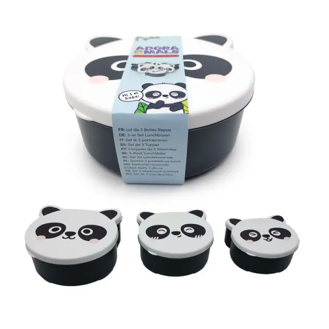 Lunch Box Set of 3 Panda Shaped
