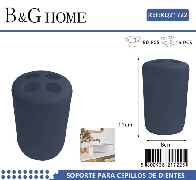 Θήκες οδοντόβουρτσας πλαστικές σε σετ 5Χ - Blue - 21722 2