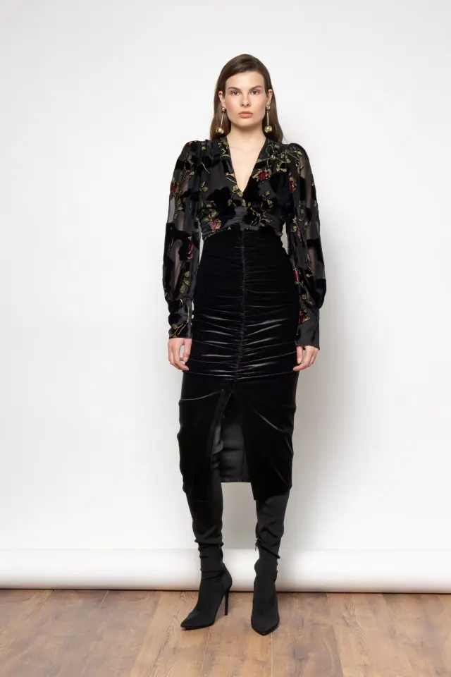 Nema Resort Wear Midi Dress (15007Ν033 BLACK) - M