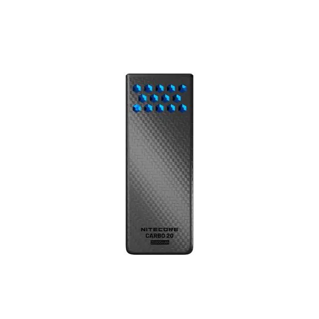 POWER BANK NITECORE CARBO 20, Carbon Fiber, Fast Charge, 65W MAX, BLUE