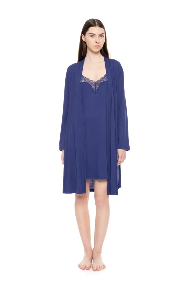 W1553 - Type - NIGHTGOWN 2PCS SET GEO LOVERS - L