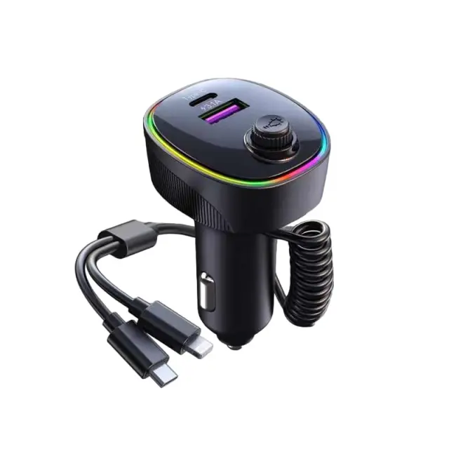 Φορτιστής Αυτοκινήτου με USB RGB 66W K11 - 2in1 Car USB charger 0103091