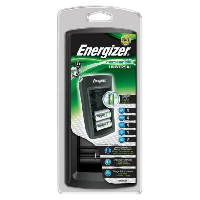 Φορτιστής Μπαταριών Energizer ACCU Recharge Universal για έως 8 Μπαταρίες AA/AAA/C/D/9V με Ενδείξεις Φόρτισης