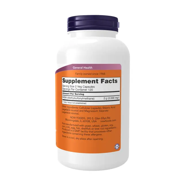 Now Foods MSM 1000 mg 240 Veg Capsules 2