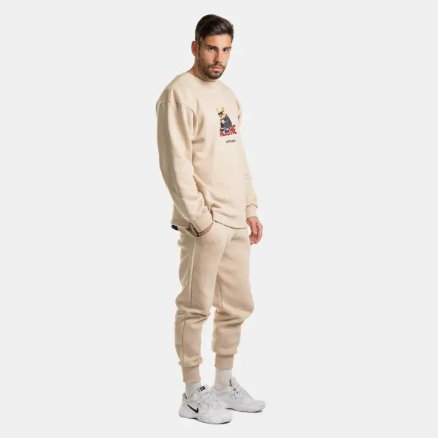 Φούτερ Noshame® Μπέζ με τύπωμα Teddy Alone - 512519 - XL 2