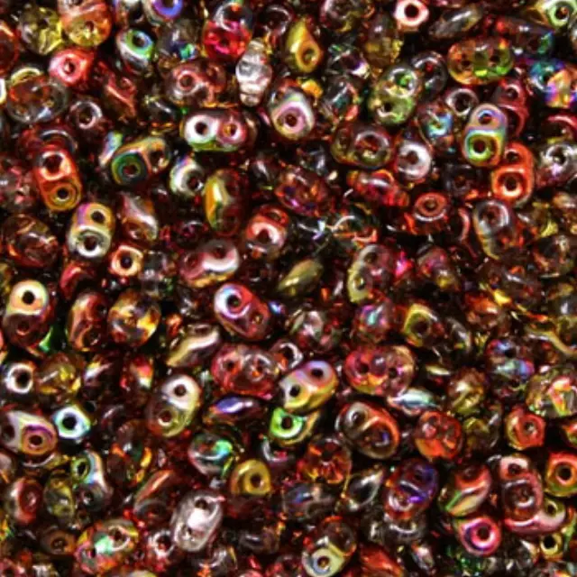 Χάντρα Superduo - Magic Red Yellow Green - 2.5x5mm ~7gr