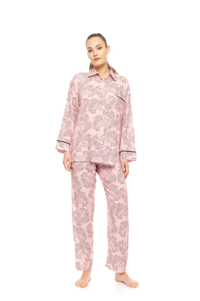W1802 - Type - PYJAMA BUTTONED ROSE LEOPARD